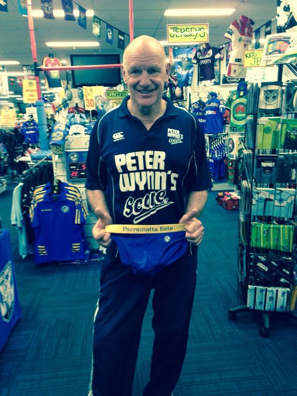 BuzzRothfield's tweet photo. Gotta love the Reg Grundys Parra legend Peter Wynn is selling for Father's Day @ballsandtackles #peterwynnscore http://t.co/PLxZK3M4pu