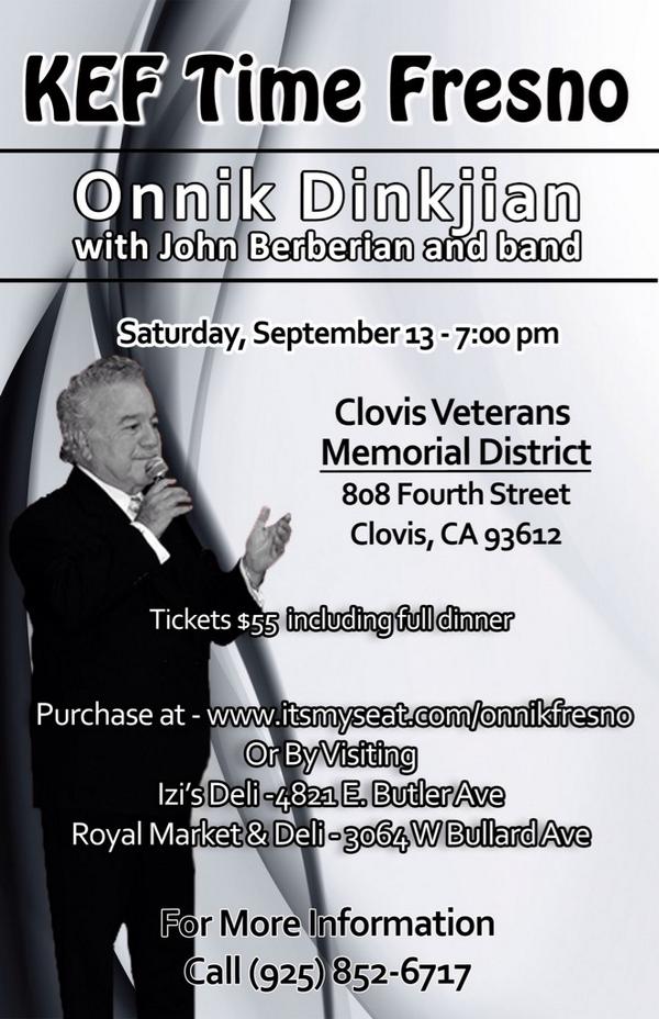 starpin's tweet photo. @ABC30 #onnik #dinkjian in #fresno 09/13/14 at #clovis #armenian #kef tix @ http://t.co/akXONEw2zD http://t.co/BRnLThMiVH