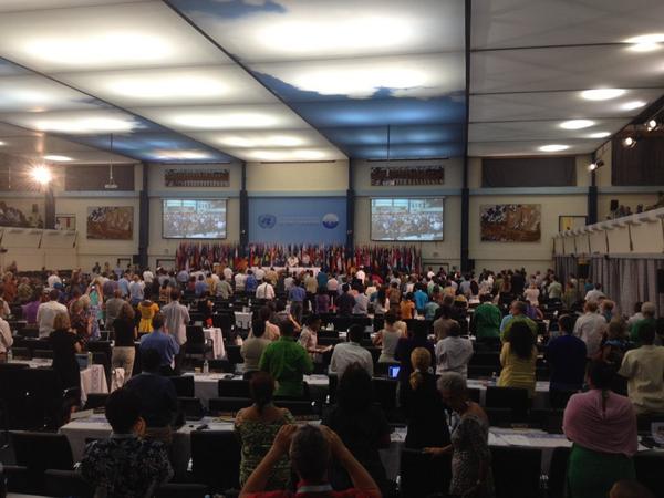 samoasids2014's tweet photo. 3rd SIDS Conference coming to a close with a standing ovation #SIDS2014 http://t.co/IHAPNATyax