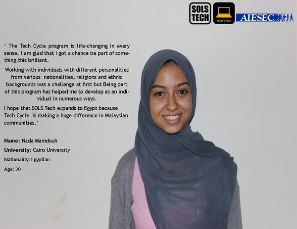 SOLSTech's tweet photo. We are very happy to have had Nada's help, We wish her best of luck for the future! #SOLSTech #Techcycle http://t.co/YEAiMWtppw
