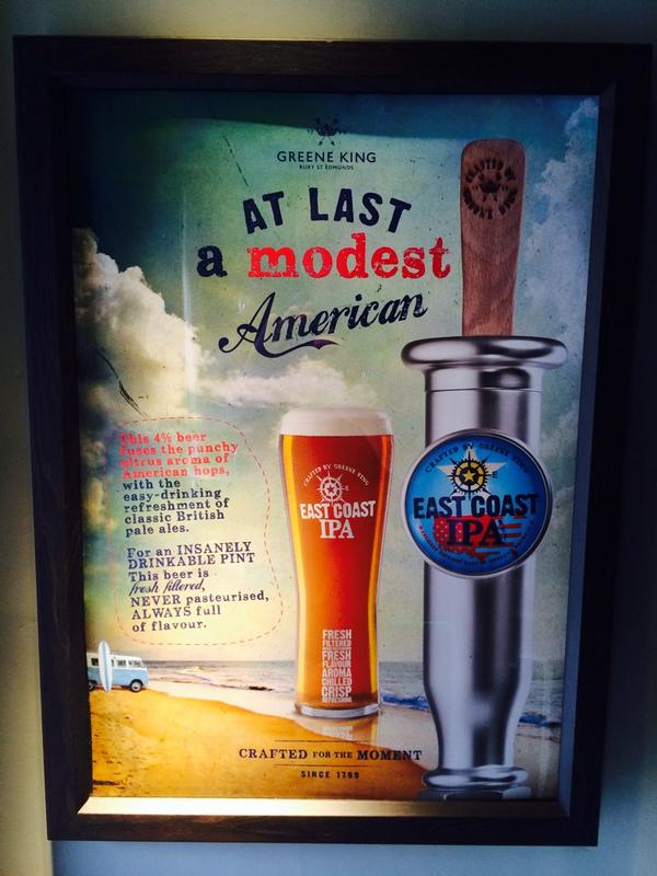 East Coast IPA. The new craft beer from <a href="/greeneking/">Greene King</a> exclusively first at the masons arms
