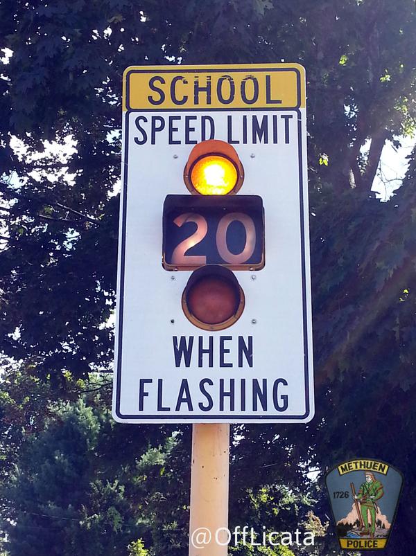 20 MPH speed limit in school zones when signs are flashing. Slow down @MPS_District via @OffLicata