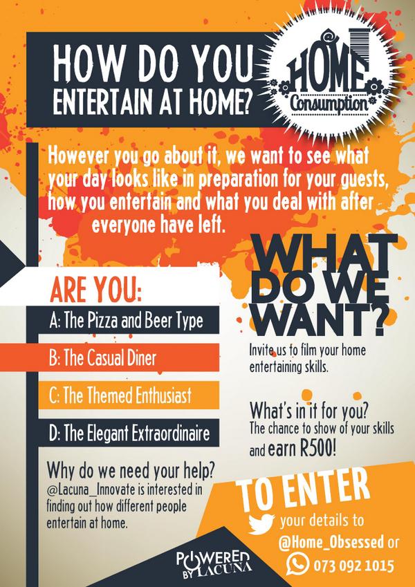 Home_Obsessed's tweet photo. @thesecreteats any of your foodies keen?  R500 to anyone who invites us over to check out how they entertain at home http://t.co/mKBmavGZZ0