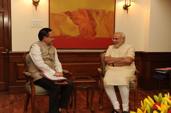PMOIndia's tweet photo. Nagaland CM T.R. Zeliang called on PM @narendramodi http://t.co/yNaJnp2RHg