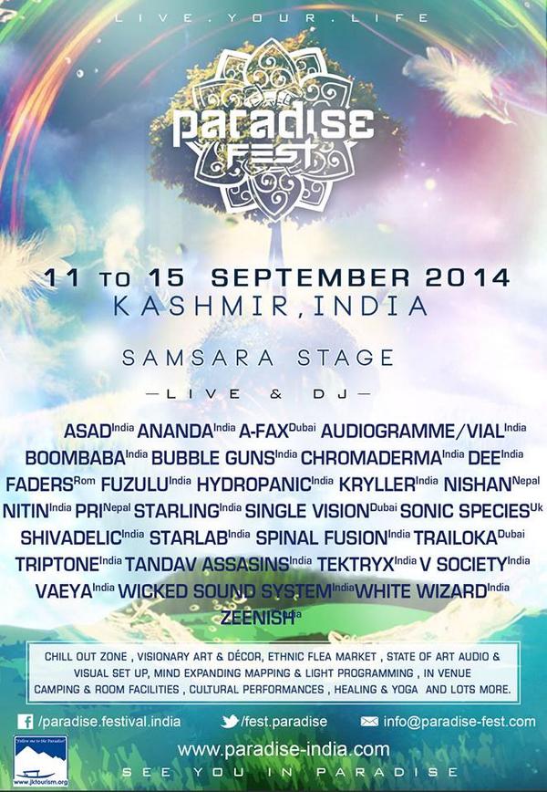 fest_paradise's tweet photo. Take a good look at your #SamsaraStage line-up #ParadiseIndia Peeps!! #7DaysToHeaven #MusicMatters #LetsGo http://t.co/WUW1DJWr15