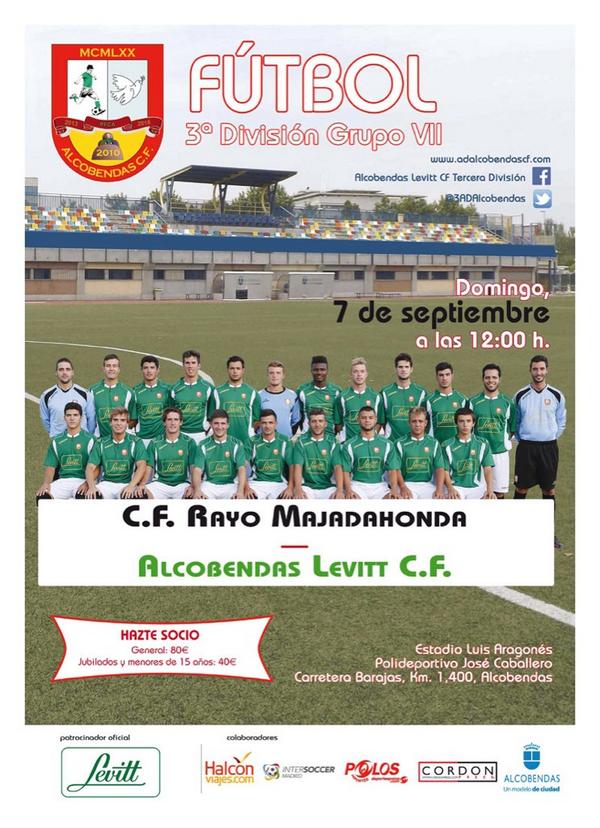 ADAlcobendas's tweet photo. El Alcobendas-Levitt se estrena en casa en su nueva andadura por Tercera División. ¿Te lo vas a perder? #acf #adacf http://t.co/a3zXFsmLme