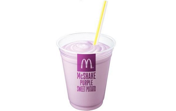 Kotaku's tweet image. In Japan, McDonald's is releasing a purple sweet potato shake: bit.ly/1vRjVme