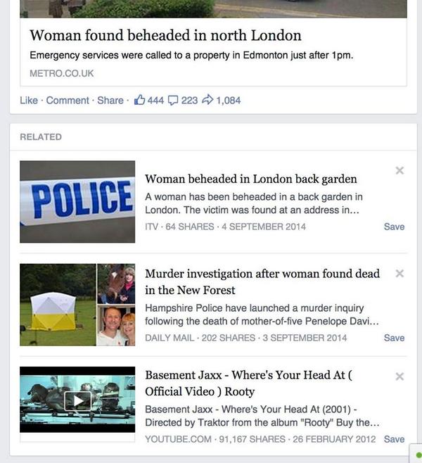 Bloody hell Facebook, not ENTIRELY sure that's a "related" thing