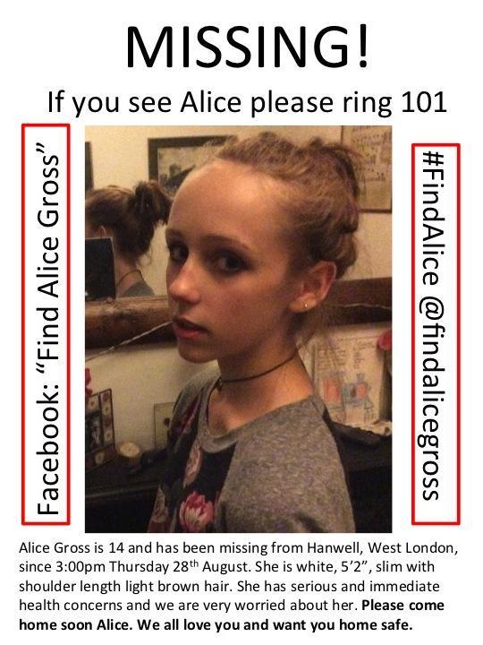 frau77's tweet image. @jasoncundy05 #FindAlice #london #uk #hanwell pls pls rt and help find Alice 14 missing a week today