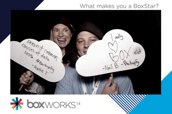 BoxStar's tweet photo. @misscloudbackup Thanks for coming by the #BoxStar Booth at #BoxWorks! http://t.co/2fUEk7khNp