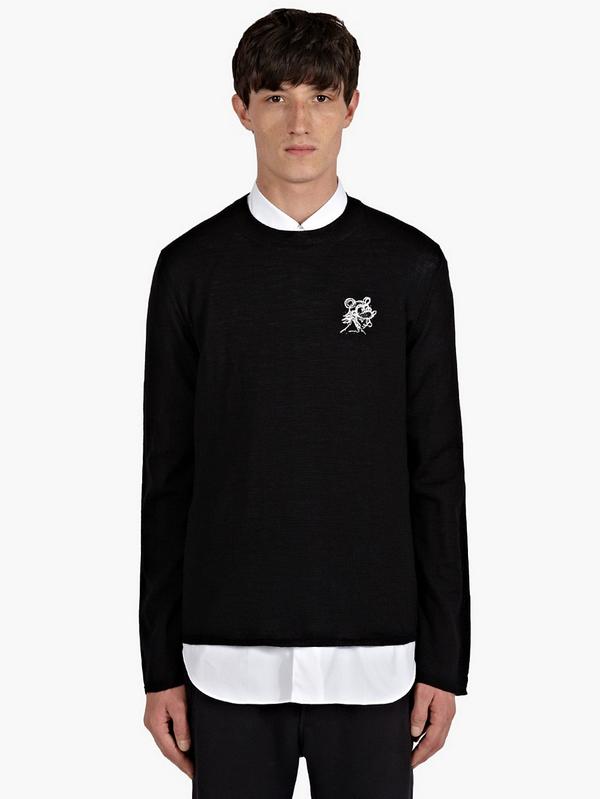 clientmagazine's tweet image. #ClientStyle @COMMEGARCONS SHIRT 
X Nicolas Buffe black cartoon motif jumper @okini bit.ly/1psnC9v