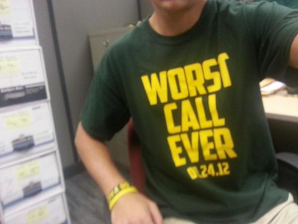 mattyk21fb's tweet image. My work attire for the day seems to be appropriate. #GoPackGo #WorstCallEver