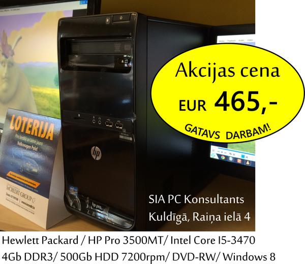 PCK_LV's tweet photo. Akcijas cena stacionārajam datoram HP Pro3500MT- EUR 465,-! Mūsdienīgs, izskatīgs, gatavs darbam! Komplektā Windows8 http://t.co/aG9op6YD2e