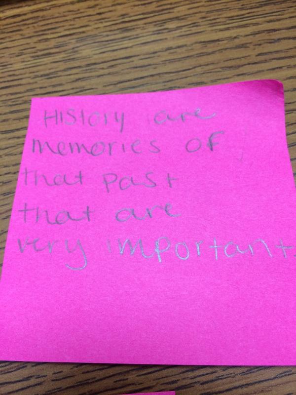 RobKerrFCPS's tweet image. Just a few of the many great ideas about my topic question today, &quot;What is history?&quot; #teachingcontent #sschat