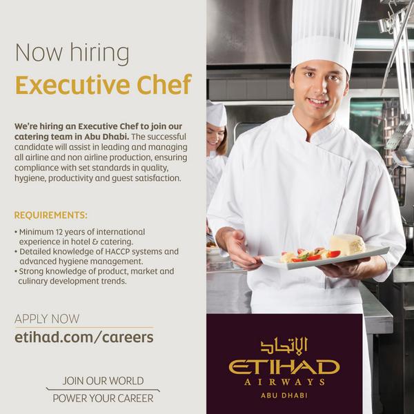 Were Hiring A Talented Executive Chef To Join Our Catering Team In Abu