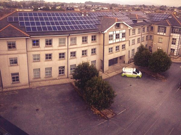Sola_Energy's tweet photo. 140 #PV Solar Panels fitted on #County Hall Clonmel #35kw for #TIPP CoCo @tippenergy @Paulsolarelec #Tipperarysolar http://t.co/jpWCg8KvTb