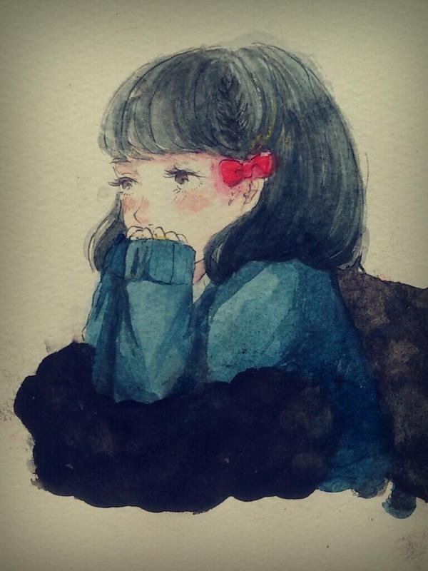 「絵の具も小学生の時のだからだめになってるっぽいわぁ。もう寝なきゃ0(:3 )〜 」|中島玲菜のイラスト