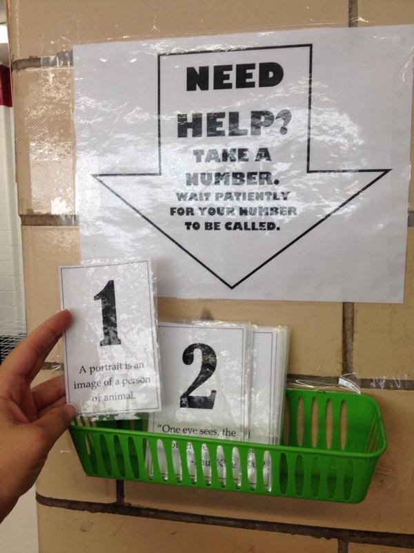 NEO HS Art teacher Ms. Killinger utilizing a innovative number system during independent work time #neoknights