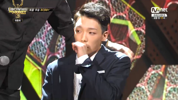 mnet_hiphop's tweet photo. [#쇼미더머니3] ��10회 방송중★ Team #도끼 &amp; #더콰이엇 래퍼 #BOBBY(#바비) #최종우승! 축하합니다! #Mnet http://t.co/SIYl7sK1Dq