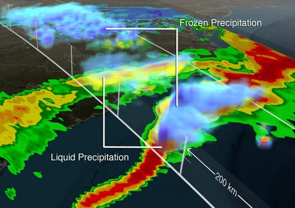 NASA's tweet image. The world now has a new view of snow and rain. go.nasa.gov/1t45YfO #EarthRightNow #climatechange @NASA_Rain 