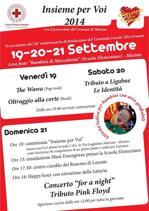 Da trent'anni al Vostro fianco. 
Festeggia con noi il 19 - 20 e 21 Settembre.