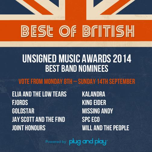 BoBUnsigned's tweet photo. 2014 UNSIGNED MUSIC AWARD BEST BAND NOMINEES: @eliamusic @wearefjords @Goldstar_Music @JayScottTheFind @JointHonours http://t.co/t0OqexaicS