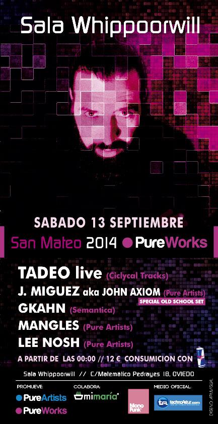 PUREW0RKS's tweet photo. Ya no queda nada para San Mateo. 13 de septiembre en @WhippoorwillO … TADEO live !! @cyclicaltracks http://t.co/VjWEnRVqzH