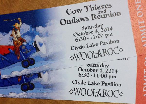 Got my tickets to Cow Thieves &amp; Outlaws Reunion. Giddy up, <a href="/WoolarocMuseum/">Woolaroc Museum & Wildlife Preserve</a> !