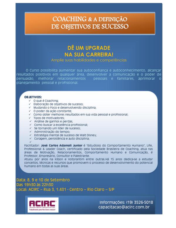 Acirc's tweet photo. Curso : Coaching &amp; A Definição de Objetivos de Sucesso. http://t.co/DU2rU1Fq8C