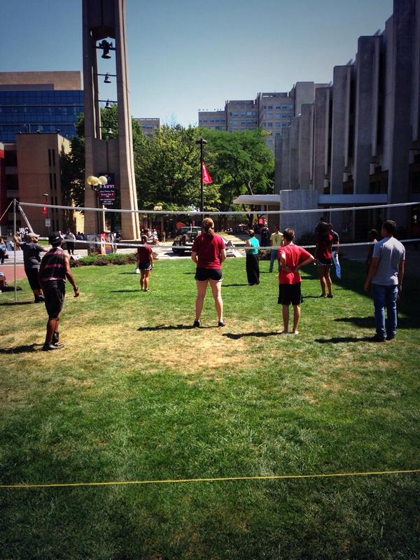 TempleOwls's tweet photo. TUVB & Hooter were on campus playing pick up today. Come support them this wknd as they host the #TempleInvitational! http://t.co/rBnmf2TxTY