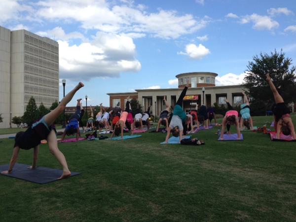 UNCGRecWell's tweet photo. Had a great time during Yoga on the Lawn with @UNCGwellness Come out Sept 22 for our next event in the Quad #UNCG http://t.co/davlCT2AMP