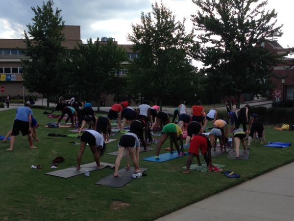 UNCGRecWell's tweet photo. Had a great time during Yoga on the Lawn with @UNCGwellness Come out Sept 22 for our next event in the Quad #UNCG http://t.co/davlCT2AMP