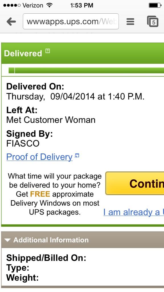 Questioning this delivery confirmation. We'll find out!