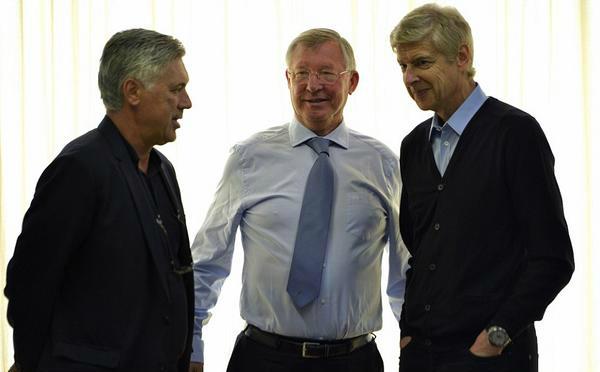 Champions League winners Sir Alex Ferguson and Carlo Ancelotti with a fan!!