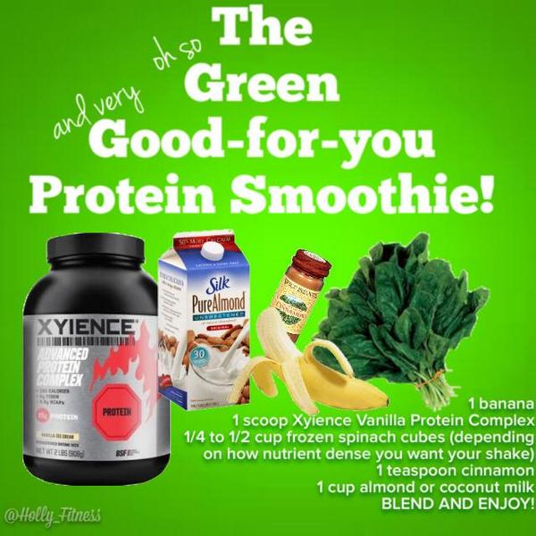 XYIENCE's tweet image. Get creative with those #greens and #proteins! #Xyience smoothie by @Holly_Fitness