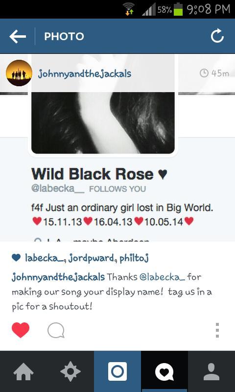 Thanks for this amazing screenshot with my twitter page! Wild black rose.... ♥ <a href="/johnmacmusic/">MusicWithAMessage</a> <a href="/JohnnyJackals/">Johnny & the Jackals</a>