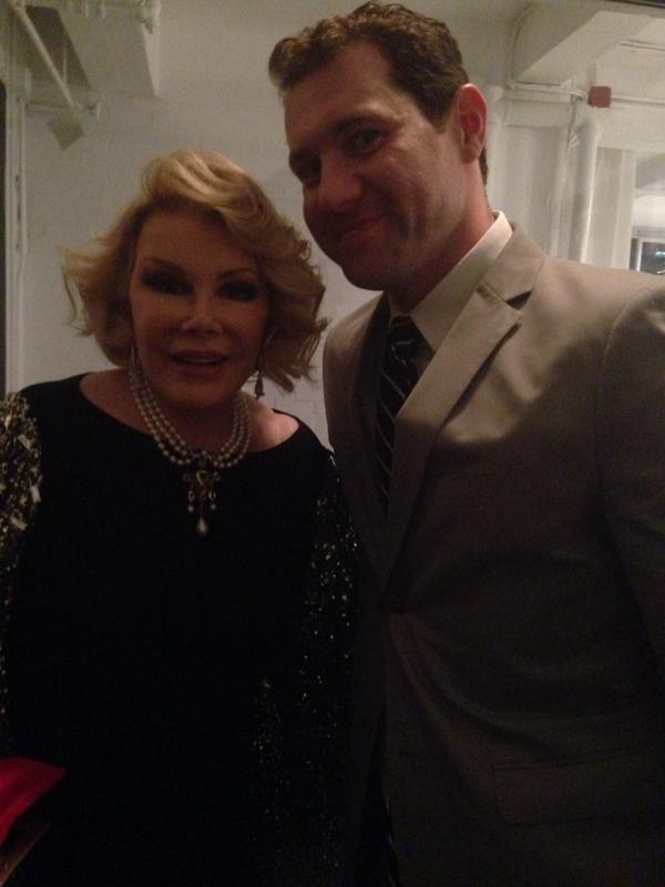 This was 4 weeks ago. She was a joy. I'll never forget her and will miss her terribly. RIP Joan Rivers. A legend.