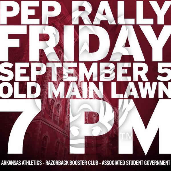 CMMeeks23's tweet photo. Get excited...first home game is SATURDAY and the Pep-Rally TOMORROW! Go Hogs❤️❤️ @uofaboosterclub #ChiOlovestheHogs http://t.co/ZgZFTW2wCN