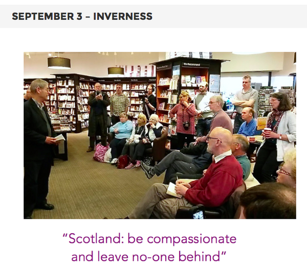 busparty2014's tweet photo. Day 3, Inverness: wonderful conversations and poetry in Gaelic in the local Waterstone's bookshop #busstopthoughts http://t.co/DeweChYjLT