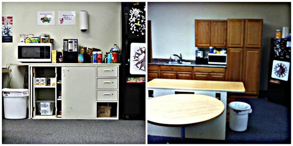 powerprogram's tweet image. #tbt Before and after the POWER Teen Center had a sink! Thanks to our donors for making clean dishes a reality!