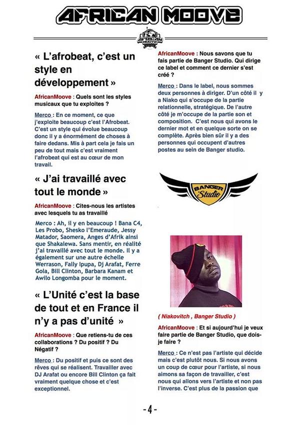 AfricanMoove1's tweet photo. Afro mag n°2 - Article DJ Merco  @djmercoofficiel ( cc @sheskoofficiel ) http://t.co/XFWLRrfCVg