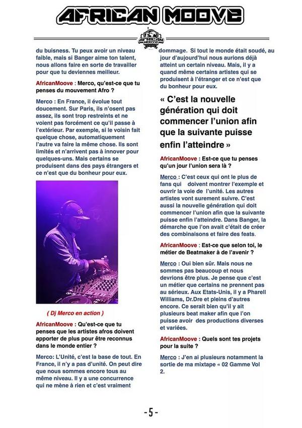 AfricanMoove1's tweet photo. Afro mag n°2 - Article DJ Merco  @djmercoofficiel ( cc @sheskoofficiel ) http://t.co/XFWLRrfCVg