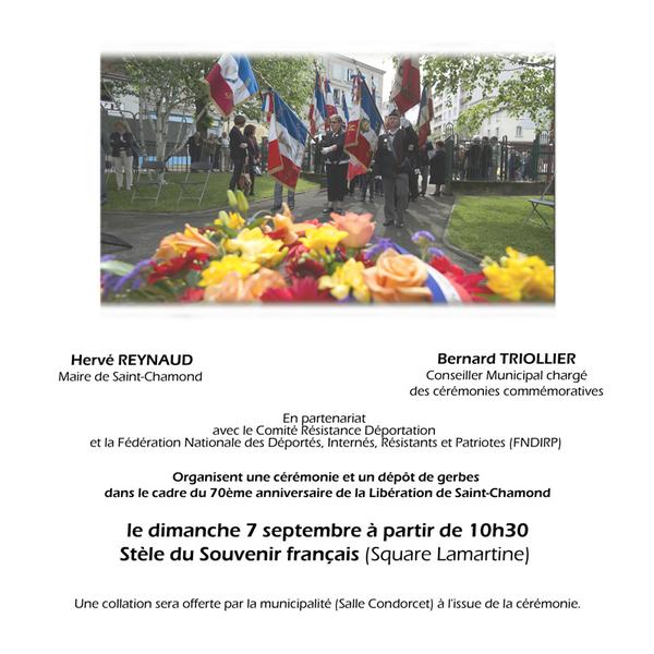 stchamnow's tweet photo. Rdv le 07/09 devant la stèle du Souvenir français pour célébrer le 70ème anniversaire de la Libération de #StChamond http://t.co/m3dOhPJGTW