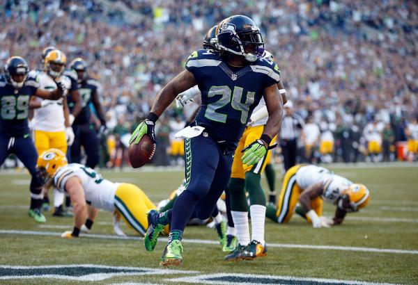 it s raining skittles in seattle beast mode with another touchdown