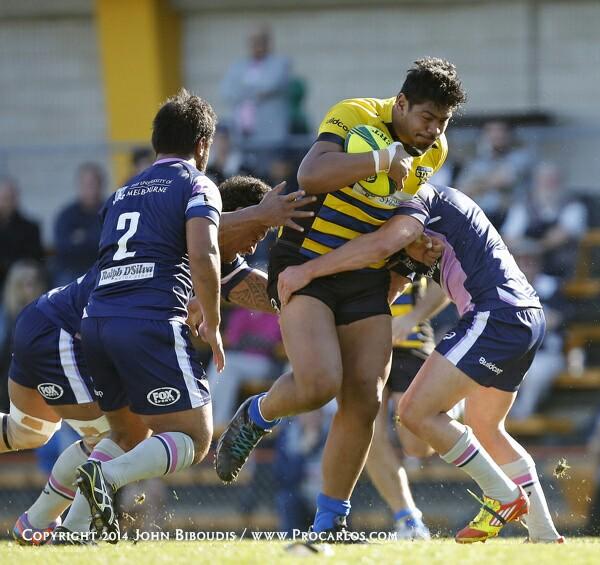 Procarlos's tweet photo. Will Skelton of the @Starssydney is tackled during the rd2 of the #nrc2014 @GAGR photos: http://t.co/pKjP4Pj3lR http://t.co/J3ukmFbhrR