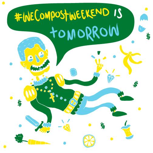 WeCompost's tweet photo. #WeCompostWeekend is tomorrow folks. It's not too late to start saving your scraps to exchange for delicious treats. http://t.co/wnUeUYvPUA