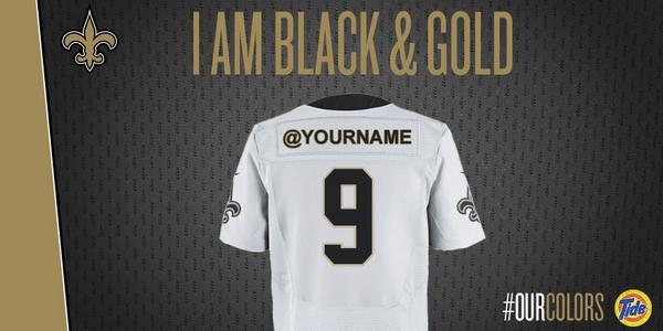 #WhoDatNation It's time to bring out the Black &amp; Gold. #OurColors RT this for a digital jersey from <a href="/TideNFL/">Tide NFL</a> #spon