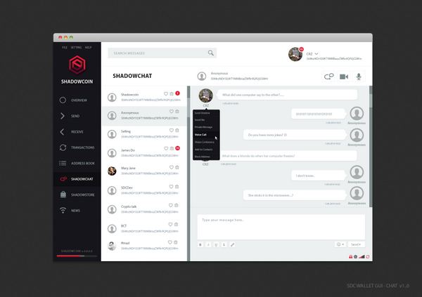 BlackFans1's tweet photo. #sdc New gui is very cool!!!.#ShadowLite and #ShadowSend update:zk-SNARKs implementation.very soon. http://t.co/qB71Ex1Yyl