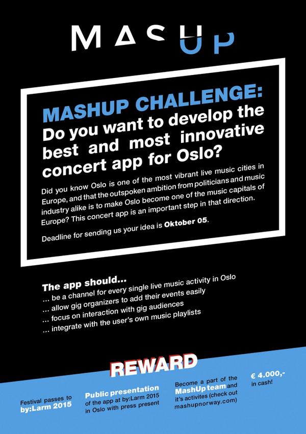 MashUpNorway's tweet image. We challenge you! Make the best concert app for Oslo on.fb.me/1ttEVv3
@MusikkbyenOslo @MusicNorwayNO @hesdotno
