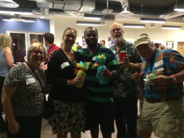 #bigassocparty Networking game winners, Sonia  &amp; Travis with CSI Fellows, Sheryl, Duane, &amp; Dane